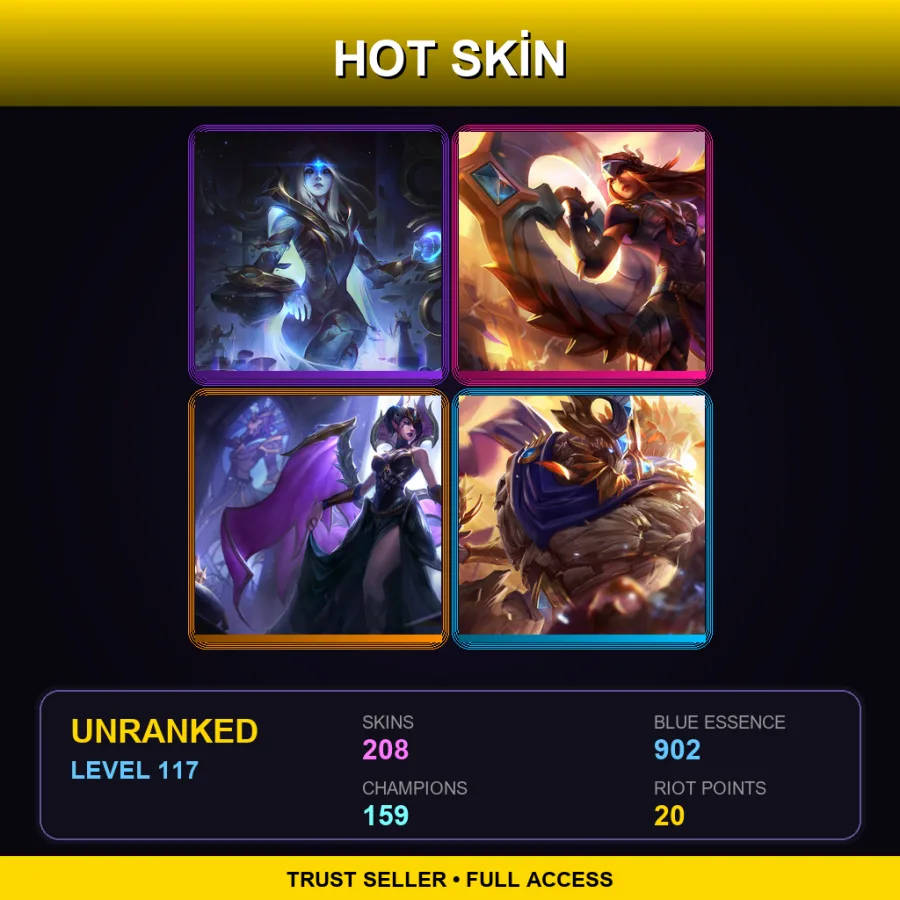 TR | Lv117 | Unranked | 208 Skin | 159 Champ