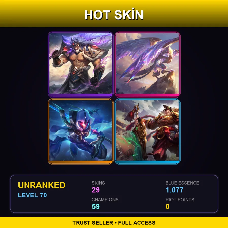 EUNE | Lv70 | Unranked | 29 Skin | 59 Champ — Inkshadow Yasuo