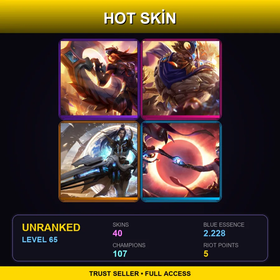 SG | Lv65 | Unranked | 40 Skin | 107 Champ
