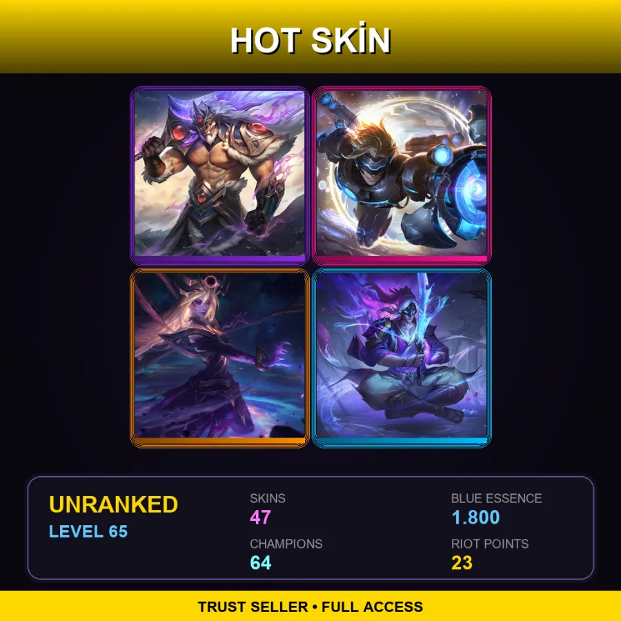 EUW | Lv65 | Unranked | 47 Skin | 64 Champ — Garen Skin 43