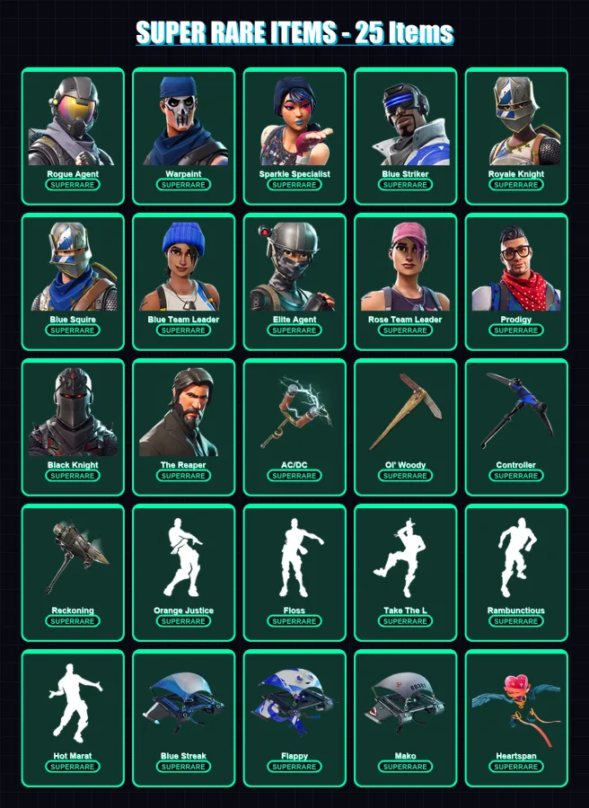 [PC] | Rogue Agent | Warpaint | Sparkle Specialist | Blue Striker | Royale Knight | 53 skin | 48 pickaxe | 63 emote | 59 glider | Lv893