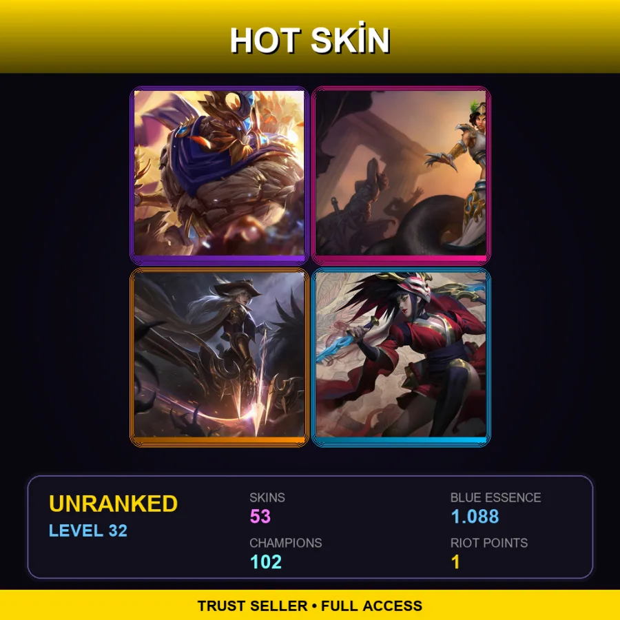 EUNE | Lv32 | Unranked | 53 Skin | 102 Champ — Armor Of The Fifth Age Taric