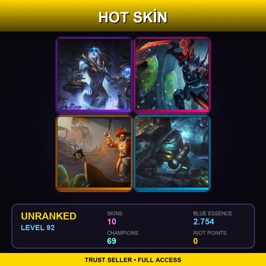 ME | Cosmic Queen Ashe | Mecha Kha'Zix | Toy Soldier Gangplank | Omega Squad Fizz | 10 Skin | 69 Champ | Lv92