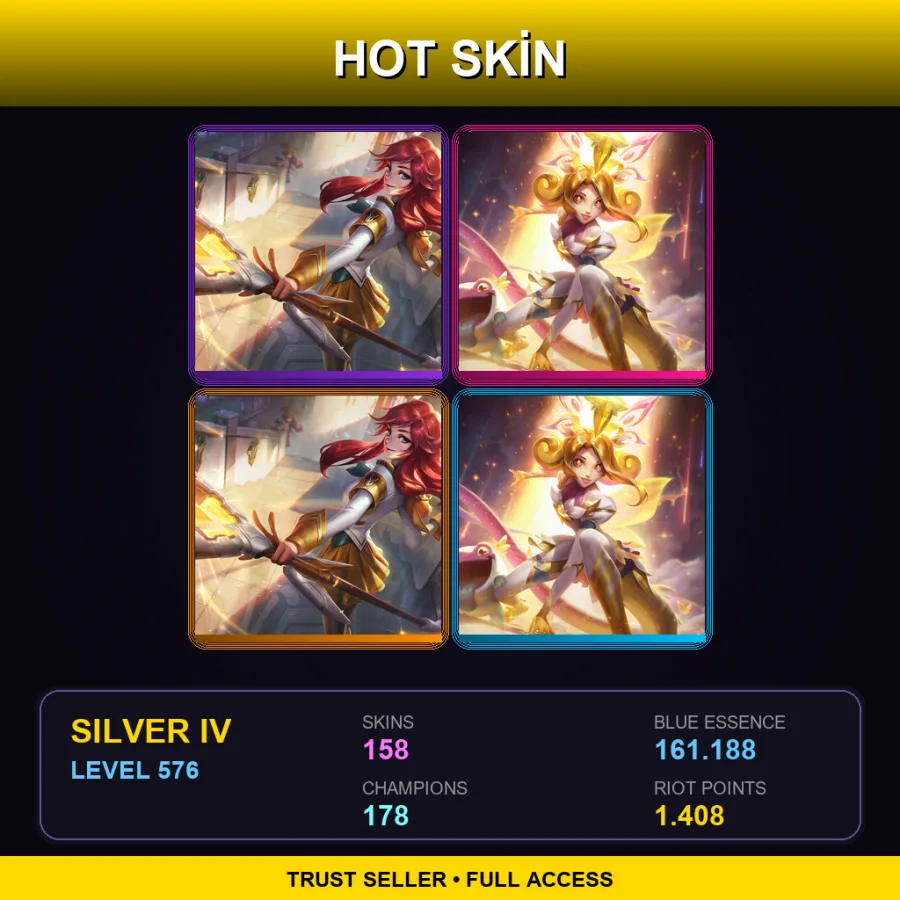 LAN | Lv576 | Silver IV | 158 Skin | 178 Champ