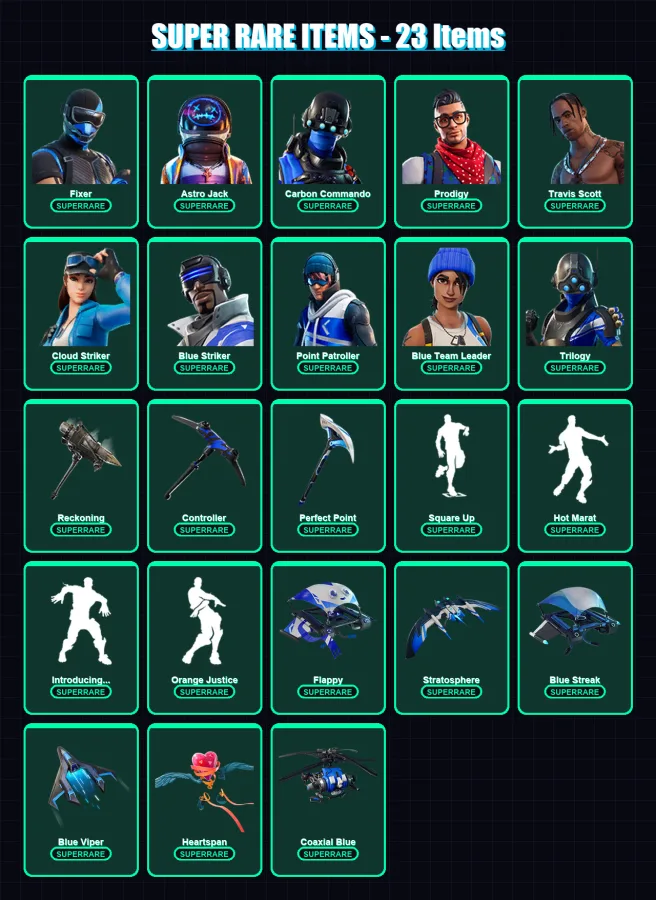 [PC] | Fixer | Astro Jack | Carbon Commando | Prodigy | Travis Scott | 127 skin | 129 pickaxe | 105 emote | 115 glider | Lv1678