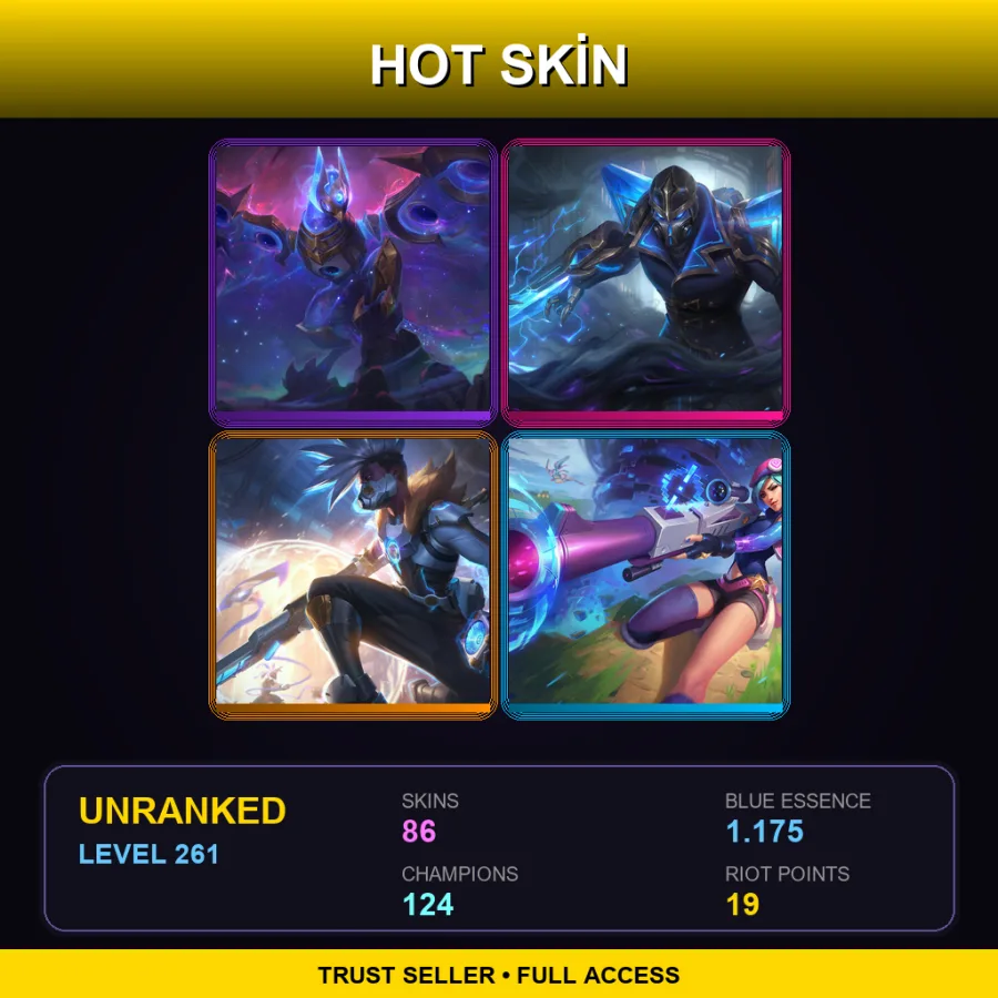 VN | Lv261 | Unranked | 86 Skin | 124 Champ