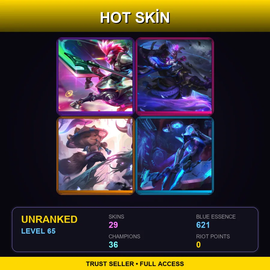 LAS | Lv65 | Unranked | 29 Skin | 36 Champ