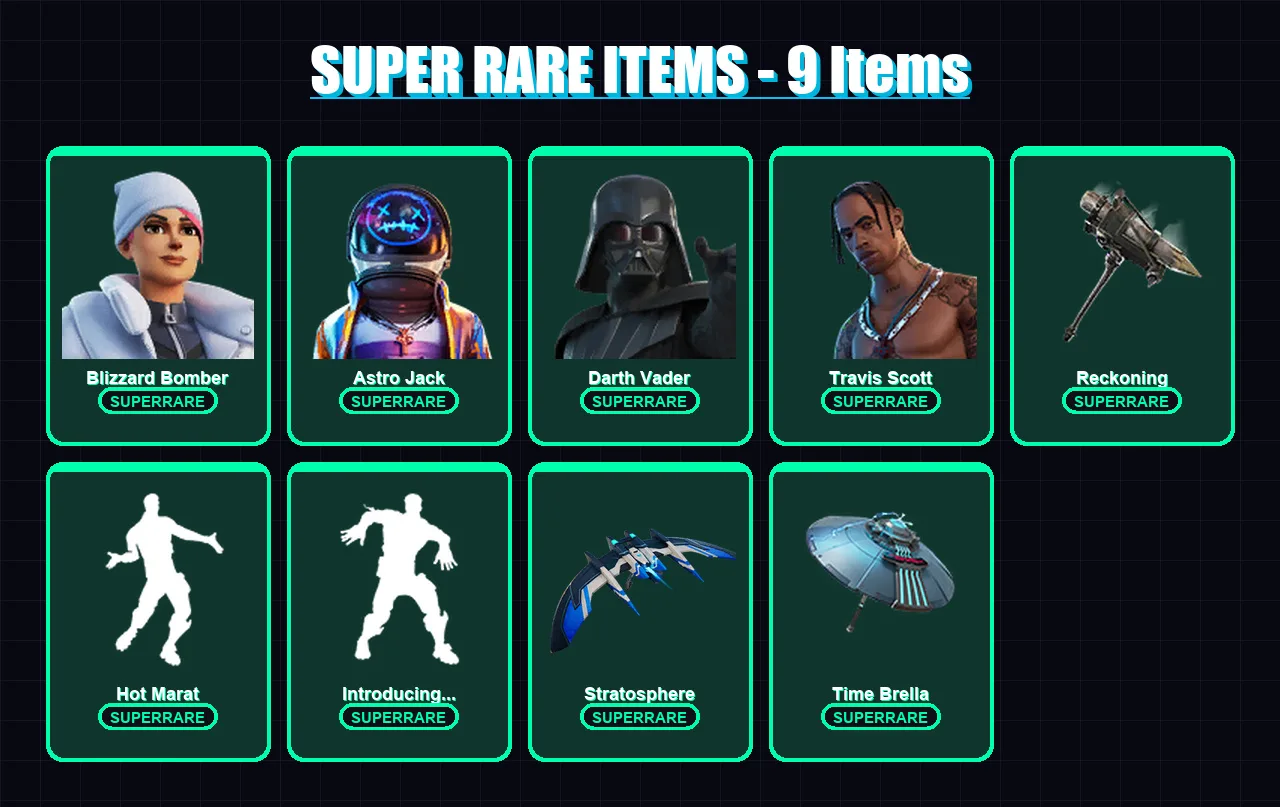 [PS4/PS5/PC] | Blizzard Bomber | Astro Jack | Darth Vader | Travis Scott | Twyn | 174 skin | 181 pickaxe | 169 emote | 166 glider | Lv2455