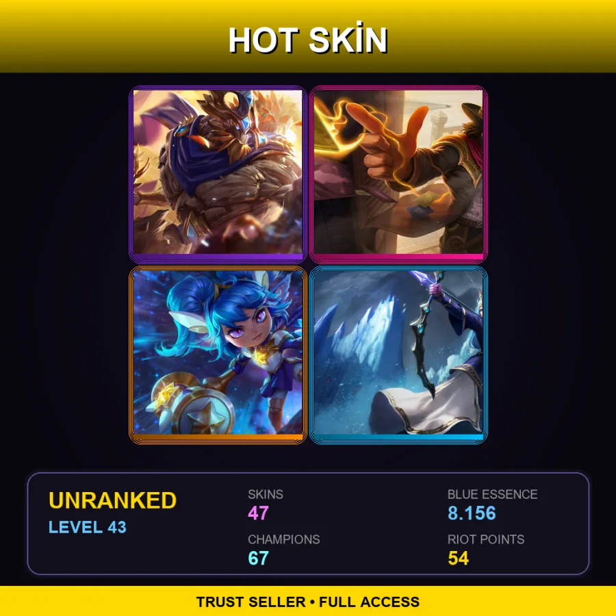 SG | Lv43 | Unranked | 47 Skin | 67 Champ