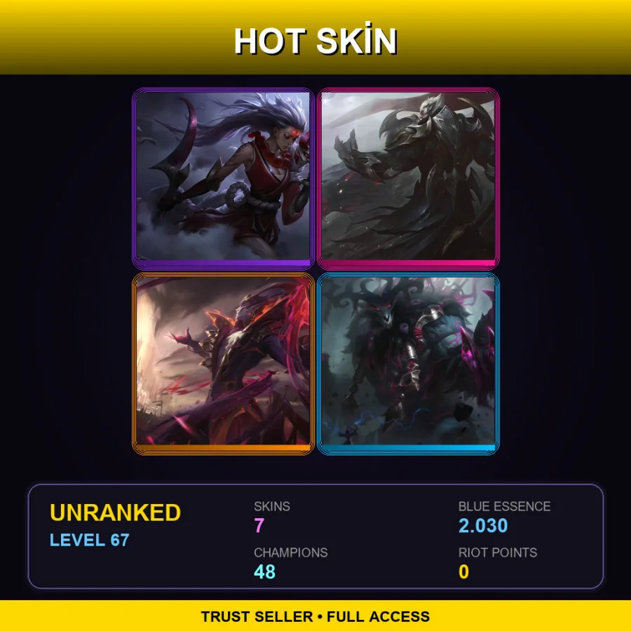 EUW | Lv67 | Unranked | 7 Skin | 48 Champ
