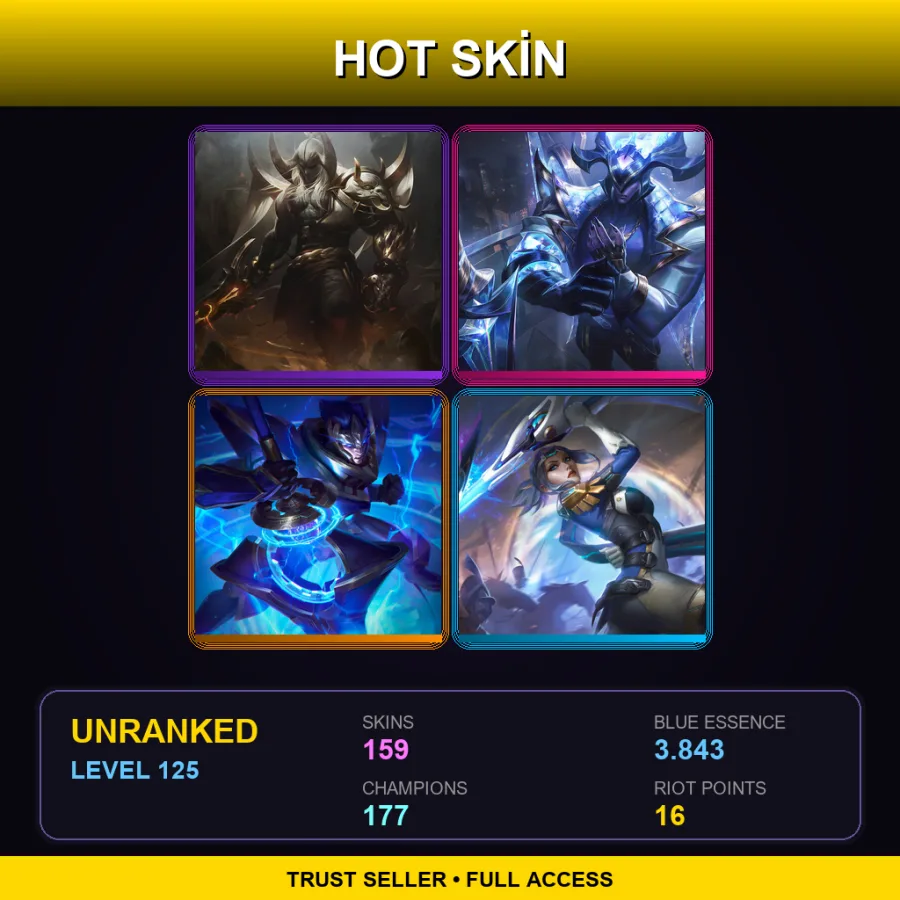 EUW | Prestige Blood Moon Aatrox | Prestige DRX Aatrox | Hextech Jarvan IV | Pulsefire Fiora | 159 Skin | 177 Champ | Lv125