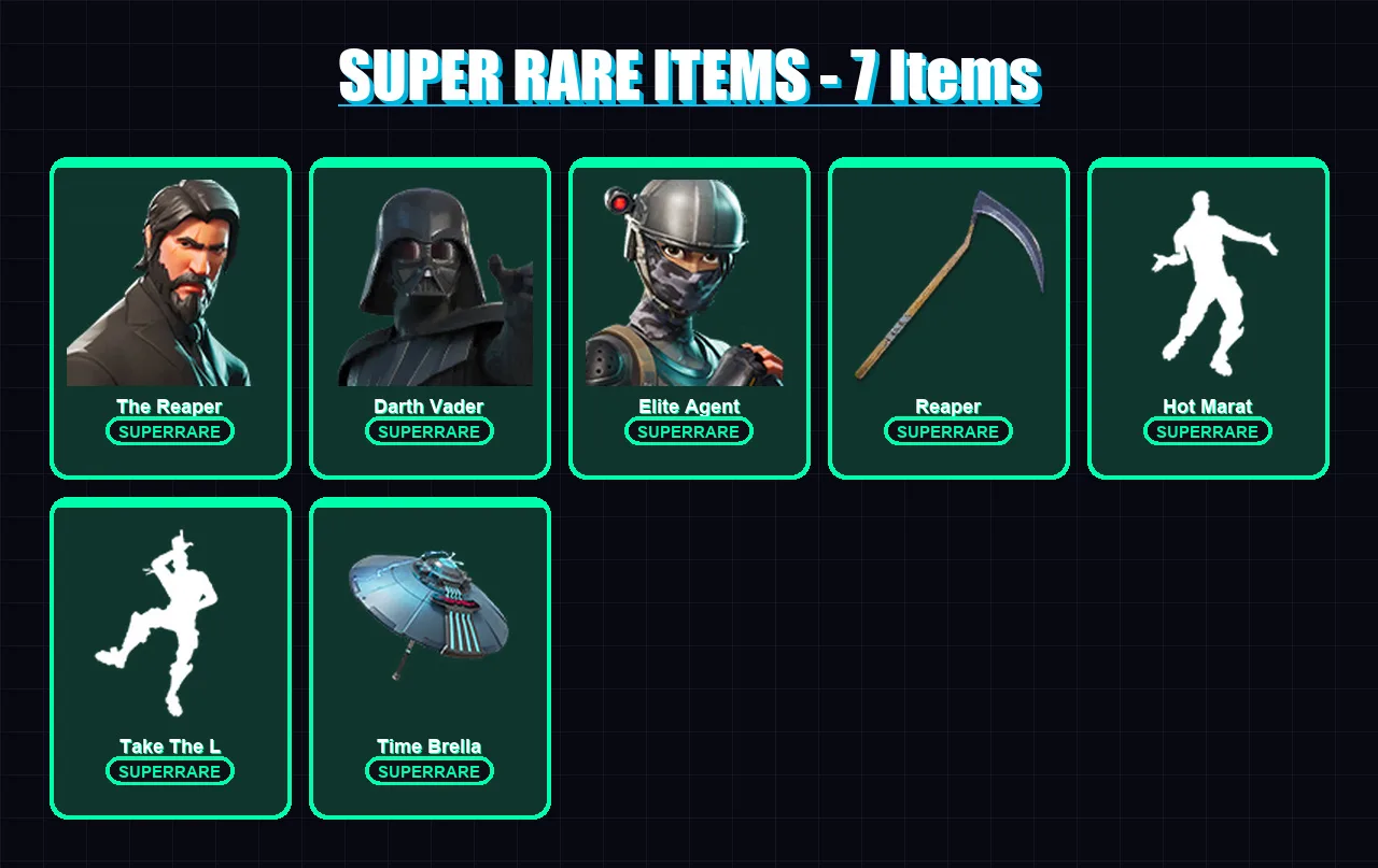 [PC] | The Reaper | Darth Vader | Elite Agent | Malik | The Scientist | 154 skin | 160 pickaxe | 140 emote | 128 glider | Lv1895