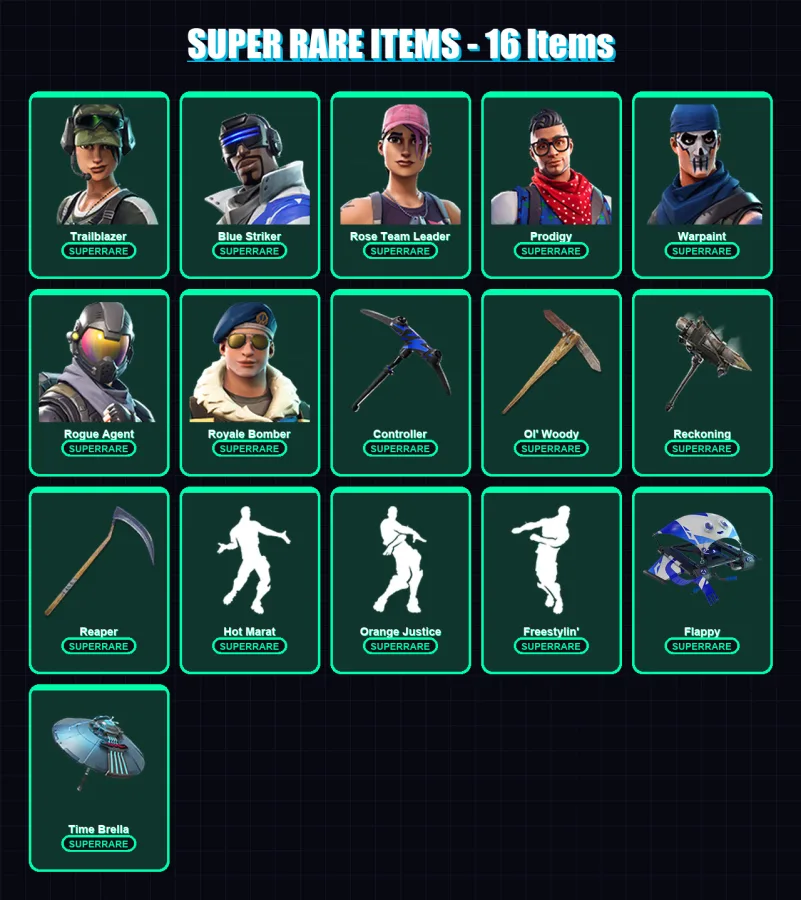 [PC/XBOX/PSN] | Trailblazer | Blue Striker | Rose Team Leader | Prodigy | Warpaint | 67 skin | 63 pickaxe | 65 emote | 66 glider | Lv803