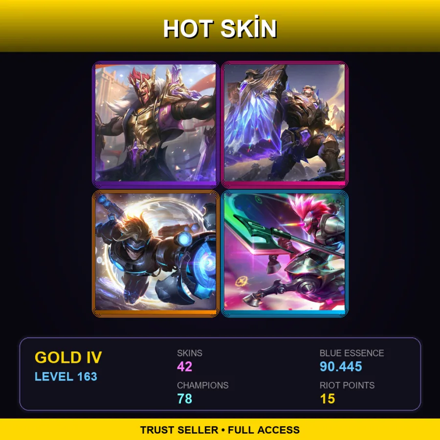 BR | Lv163 | Gold IV | 42 Skin | 78 Champ