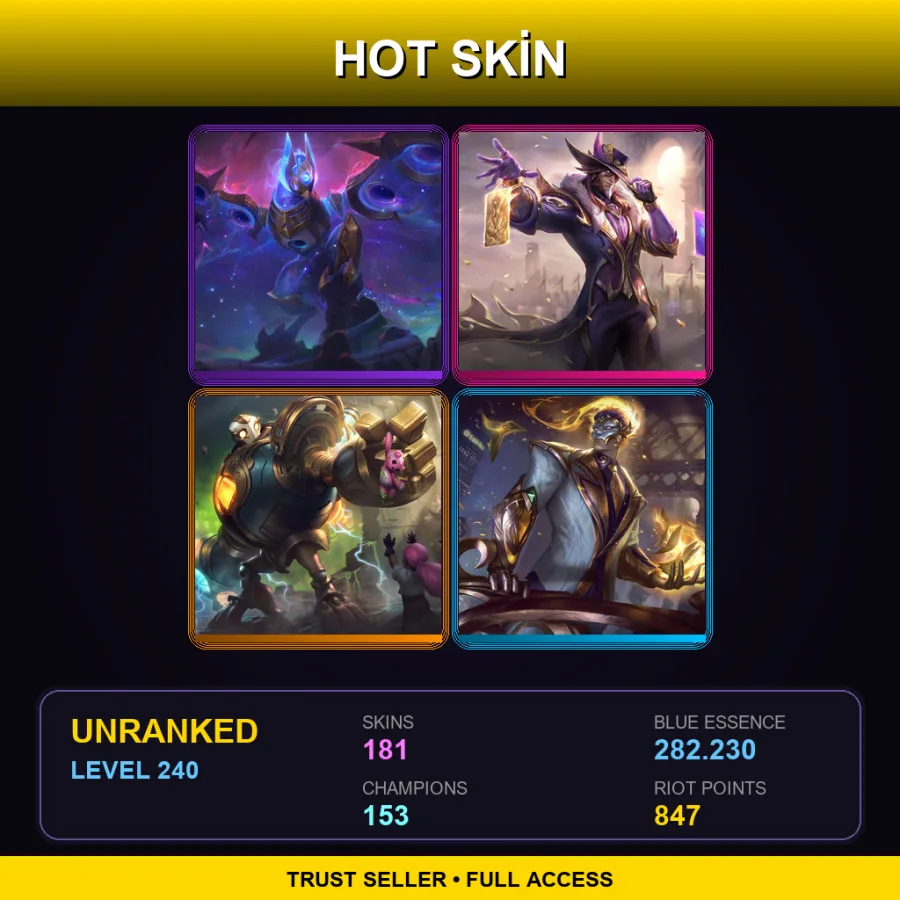 EUNE | Lv240 | Unranked | 181 Skin | 153 Champ — Broken Covenant Rakan