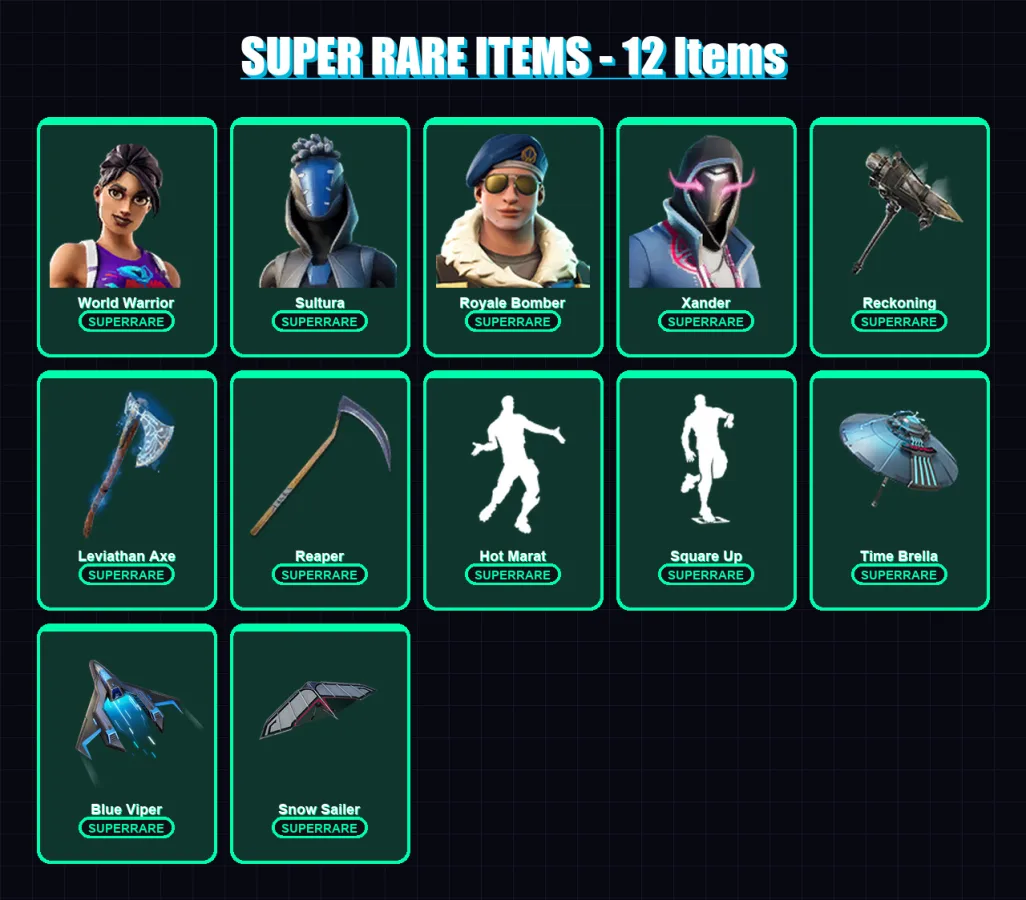 [PC/XBOX/PSN] | World Warrior | Sultura | Royale Bomber | Xander | The Foundation | 198 skin | 207 pickaxe | 188 emote | 189 glider | Lv3367