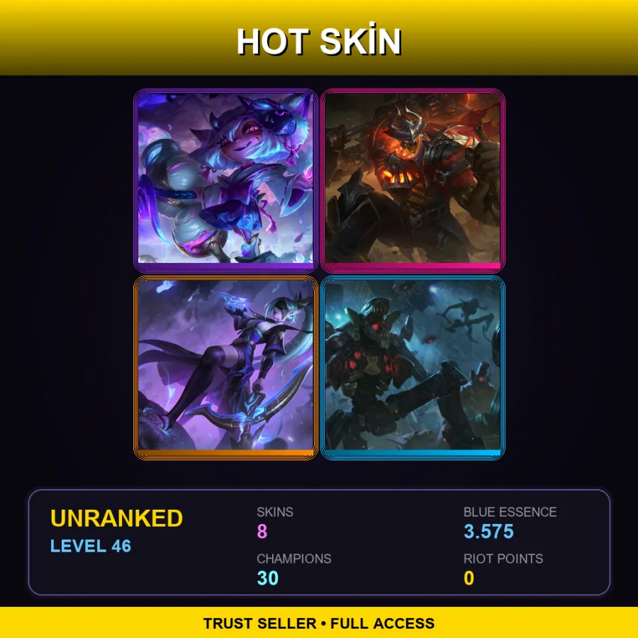 LAN | Lv46 | Unranked | 8 Skin | 30 Champ