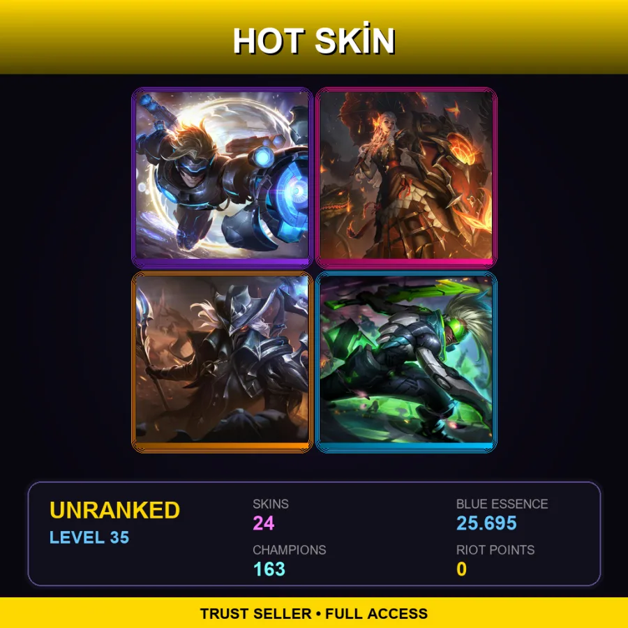 SG | Lv35 | Unranked | 24 Skin | 163 Champ