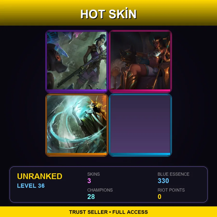 TR | Lv36 | Unranked | 3 Skin | 28 Champ