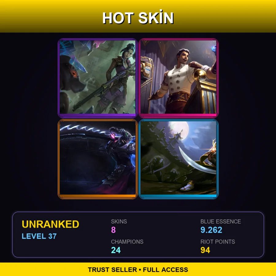 LAN | Lv37 | Unranked | 8 Skin | 24 Champ