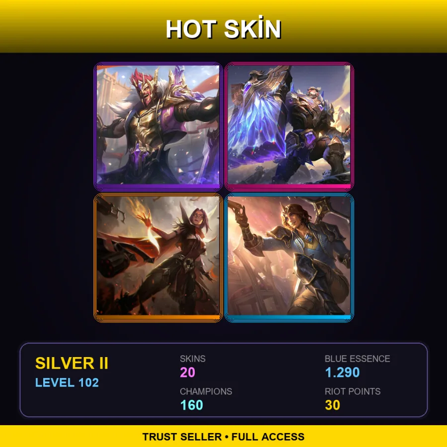 EUNE | Lv102 | Silver II | 20 Skin | 160 Champ