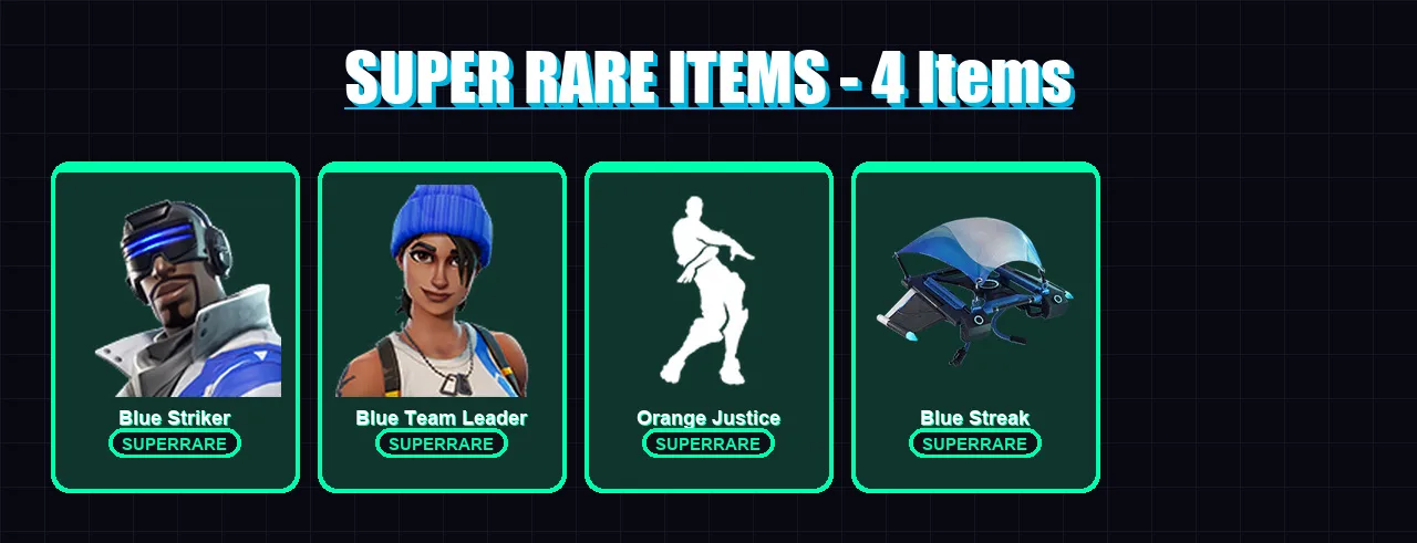 [PC/XBOX] | Blue Striker | Blue Team Leader | The Visitor | Valor | Carbide | 10 skin | 10 pickaxe | 19 emote | 16 glider | Lv369
