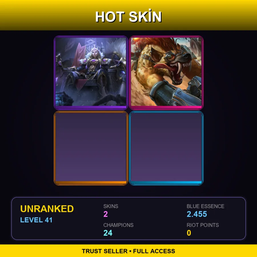 EUNE | Lv41 | Unranked | 2 Skin | 24 Champ — Hyena Warwick