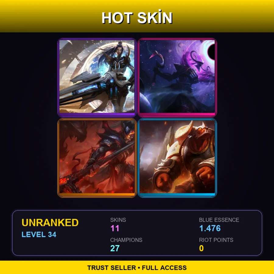 LAS | Lv34 | Unranked | 11 Skin | 27 Champ