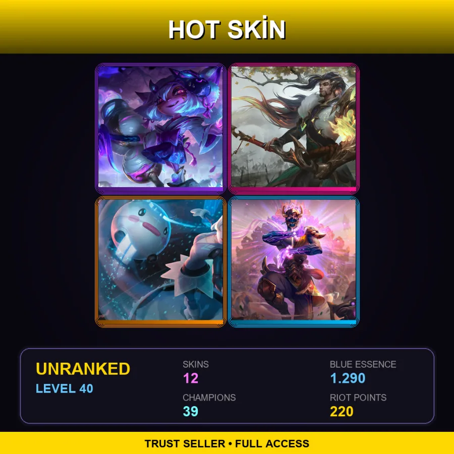 NA | Lv40 | Unranked | 12 Skin | 39 Champ — LoL account