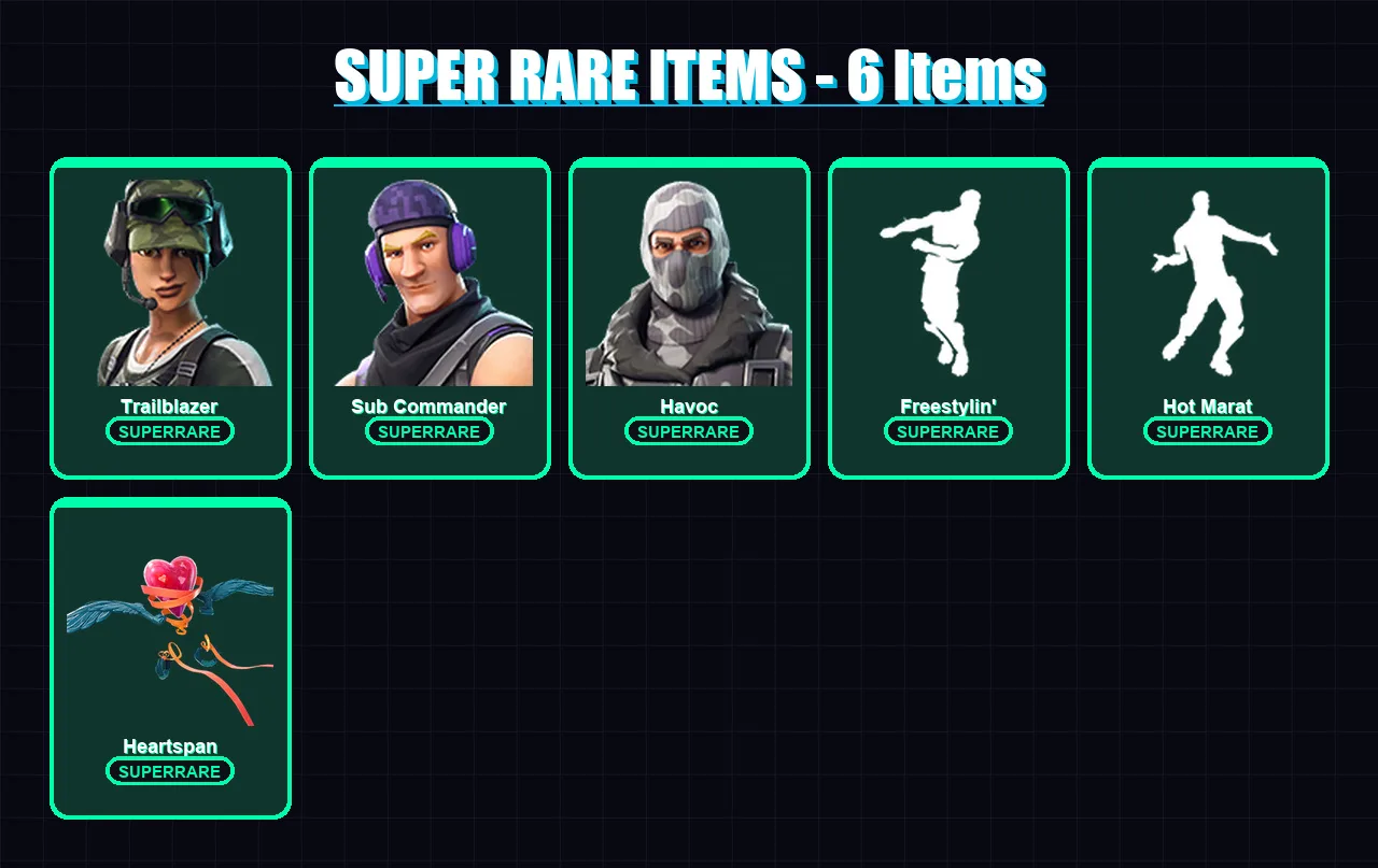 [PC/XBOX/PSN] | Trailblazer | Sub Commander | Havoc | Hybrid | Rox | 9 skin | 12 pickaxe | 22 emote | 16 glider | Lv292
