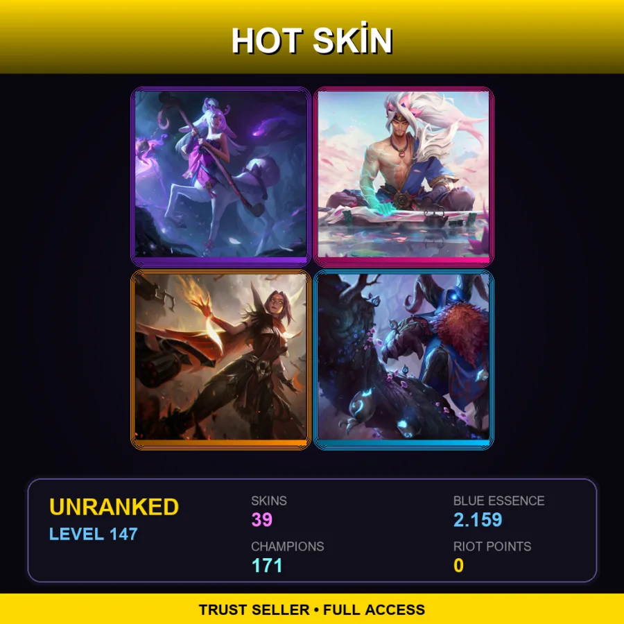 SG | Lv147 | Unranked | 39 Skin | 171 Champ