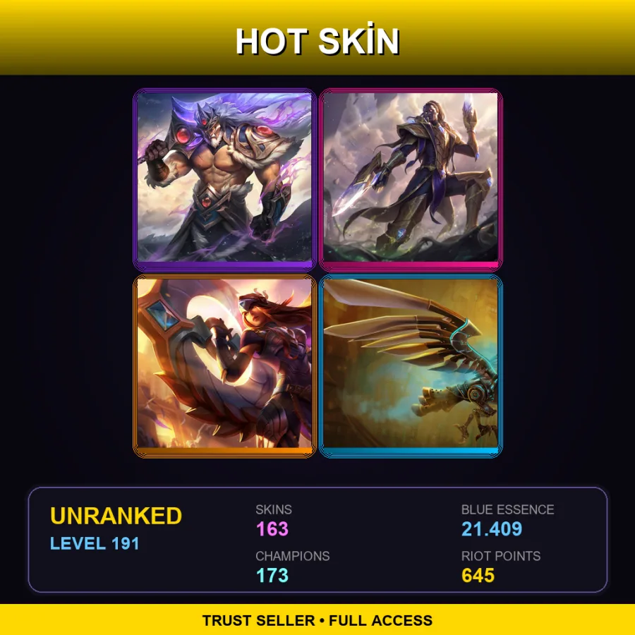 VN | Lv191 | Unranked | 163 Skin | 173 Champ