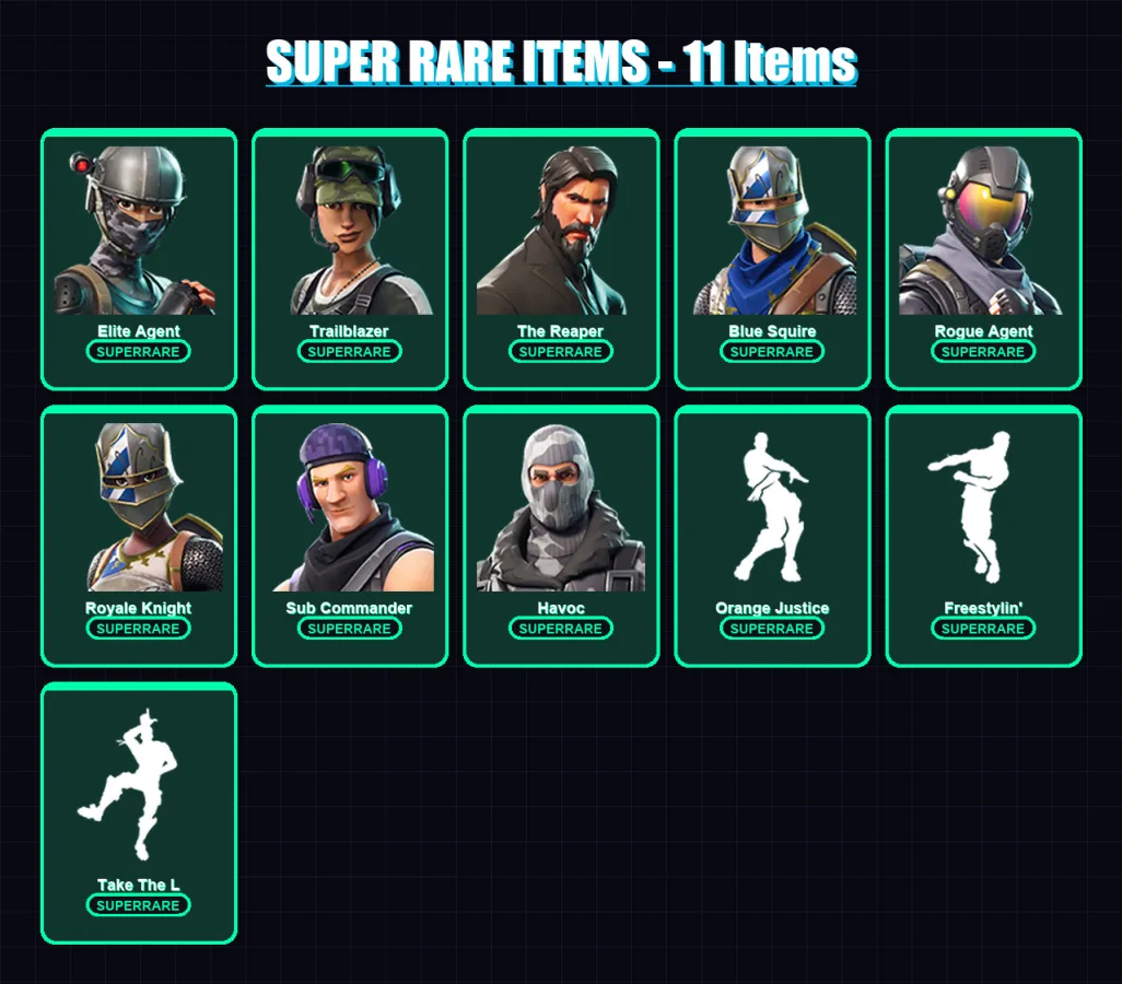 [PC/XBOX/PSN] | Elite Agent | Trailblazer | The Reaper | Blue Squire | Rogue Agent | 19 skin | 22 pickaxe | 22 emote | 24 glider | Lv261