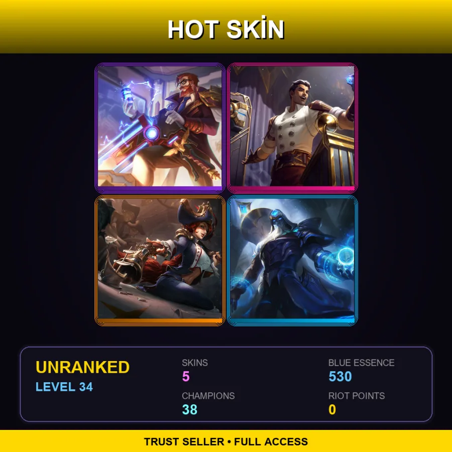 LAS | Lv34 | Unranked | 5 Skin | 38 Champ