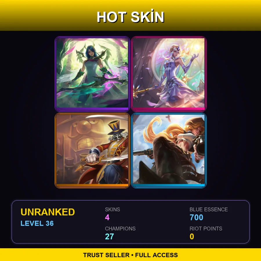 NA | Lv36 | Unranked | 4 Skin | 27 Champ