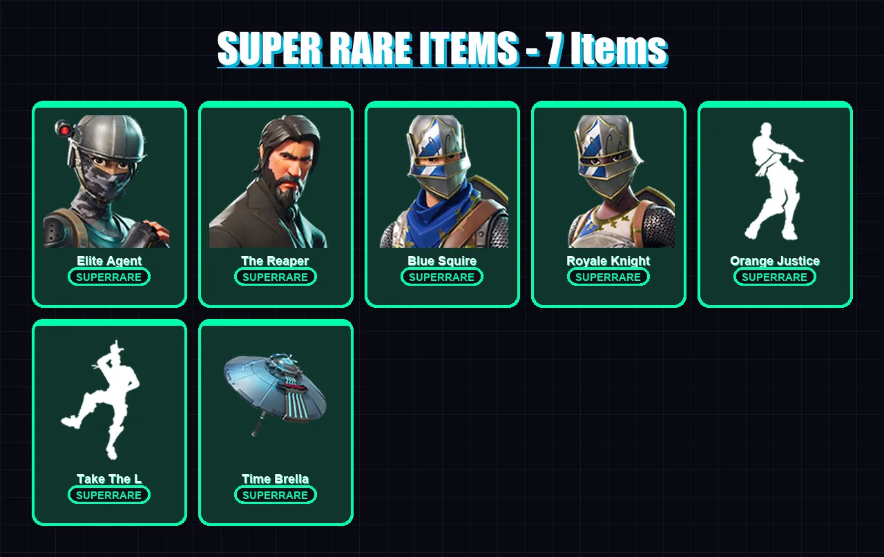 [PC/XBOX/PSN] | Elite Agent | The Reaper | Blue Squire | Royale Knight | Carbide | 44 skin | 38 pickaxe | 36 emote | 36 glider | Lv497