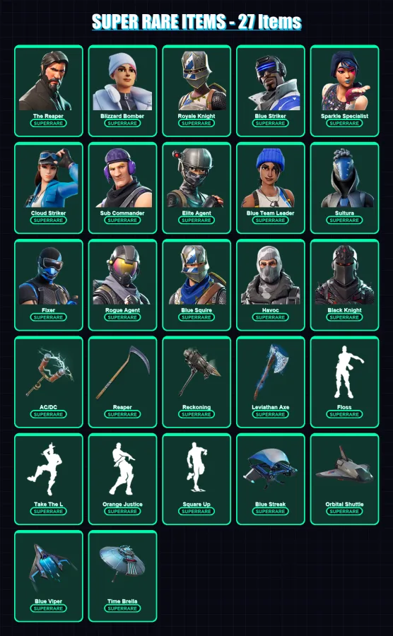 [PS4/PS5/PC] | The Reaper | Blizzard Bomber | Royale Knight | 179 skin | Lv1636