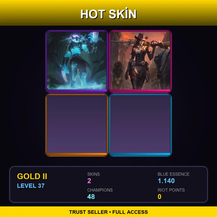 EUW | Lv37 | Gold II | 2 Skin | 48 Champ