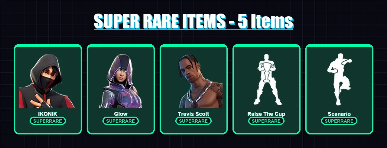 [PS4/PS5/XBOX/PC] | IKONIK | Glow | Travis Scott | Raz | Midas | 49 skin | 52 pickaxe | 42 emote | 47 glider | Lv806