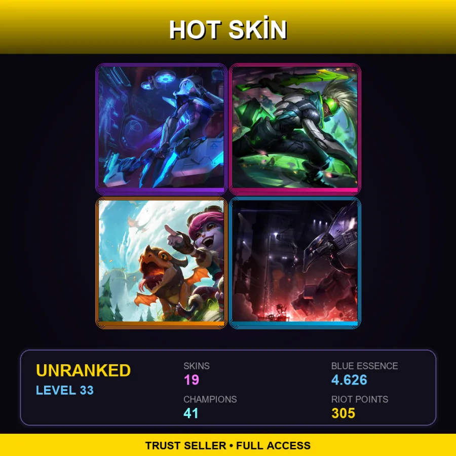 SG | Lv33 | Unranked | 19 Skin | 41 Champ