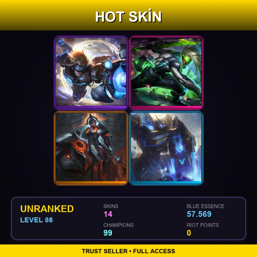 TW | Lv86 | Unranked | 14 Skin | 99 Champ