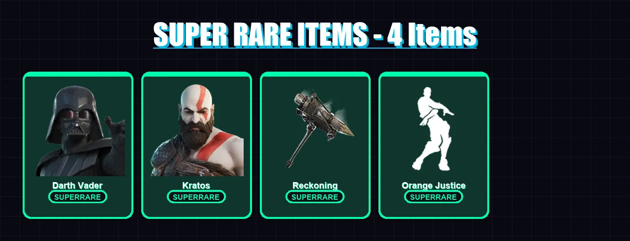 [SWITCH/XBOX/PSN/PC] | Darth Vader | Kratos | Torin | Snap | Drift | 93 skin | 124 pickaxe | 83 emote | 106 glider | Lv1785