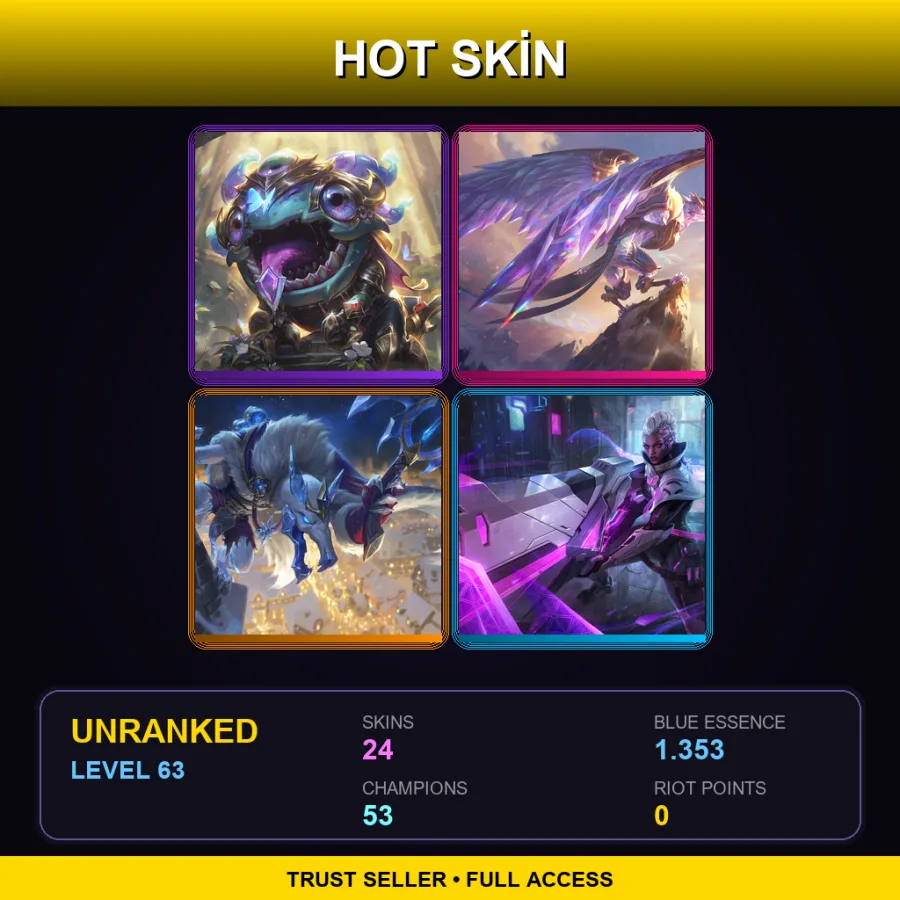 LAN | Victorious Kog'Maw | Victorious Anivia | Ice King Twitch | PROJECT: Senna | 24 Skin | 53 Champ | Lv63