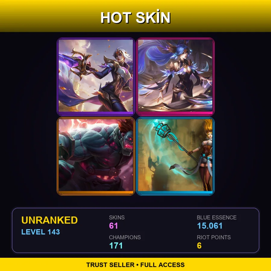 SG | Lv143 | Unranked | 61 Skin | 171 Champ