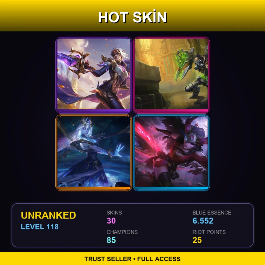 LAS | Lv118 | Unranked | 30 Skin | 85 Champ — Firecracker Teemo