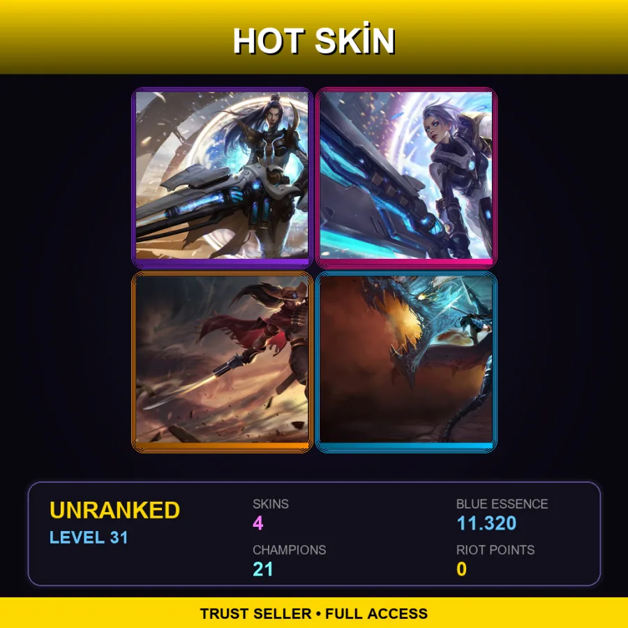 TR | Lv31 | Unranked | 4 Skin | 21 Champ — LoL account
