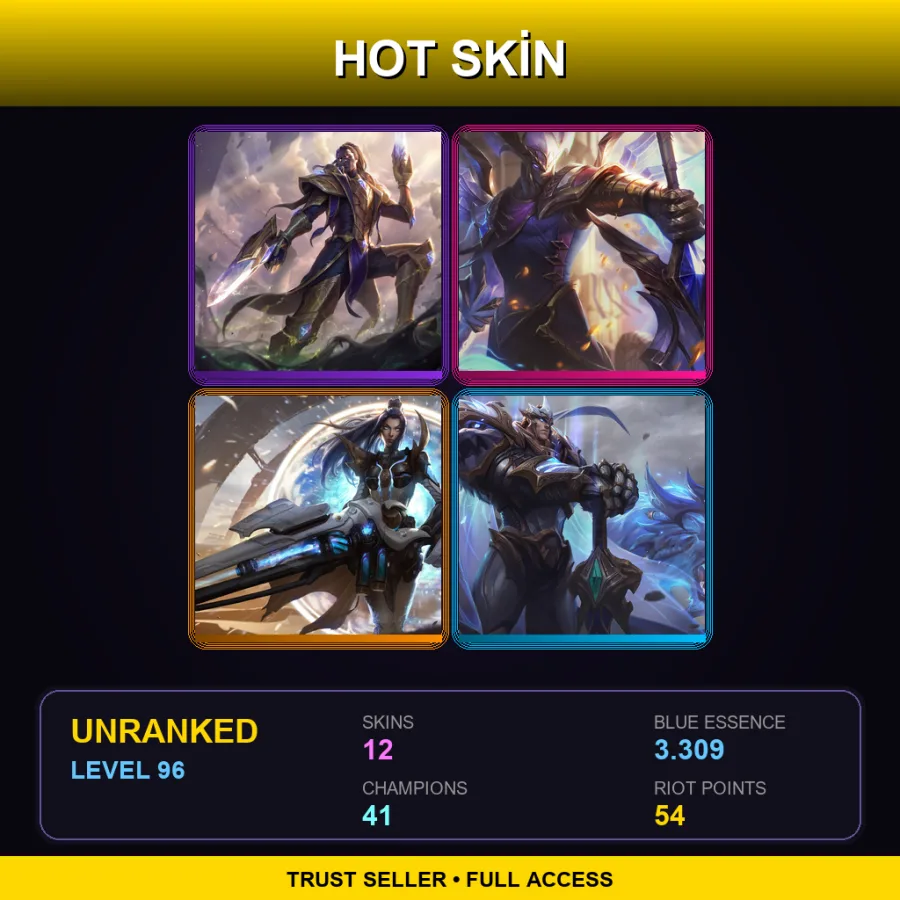 EUW | Lv96 | Unranked | 12 Skin | 41 Champ — Unranked / Smurf League of Legends