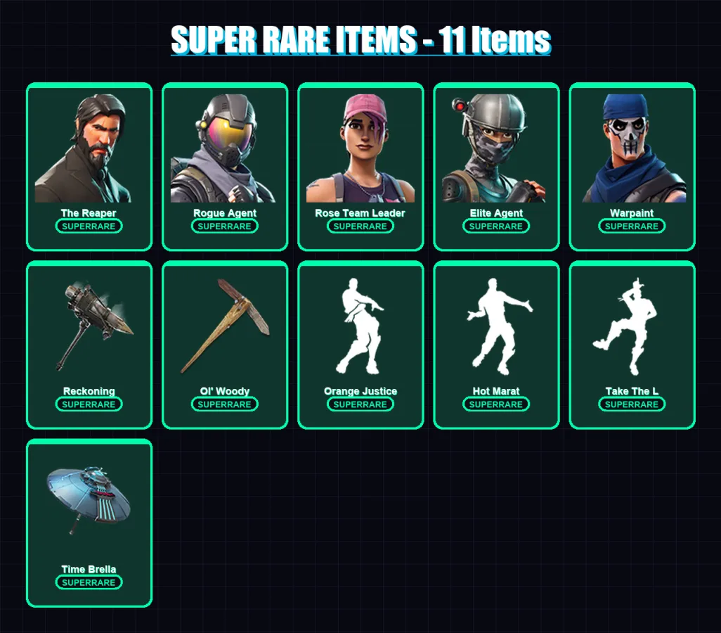 [PC/PSN] | The Reaper | Rogue Agent | Rose Team Leader | Elite Agent | Warpaint | 120 skin | 100 pickaxe | 111 emote | 90 glider | Lv1374