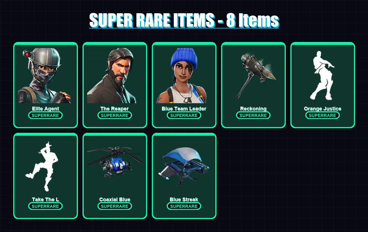 [PC/XBOX/PSN] | Elite Agent | The Reaper | Blue Team Leader | Ragnarok | Hybrid | 42 skin | 35 pickaxe | 63 emote | 55 glider | Lv954