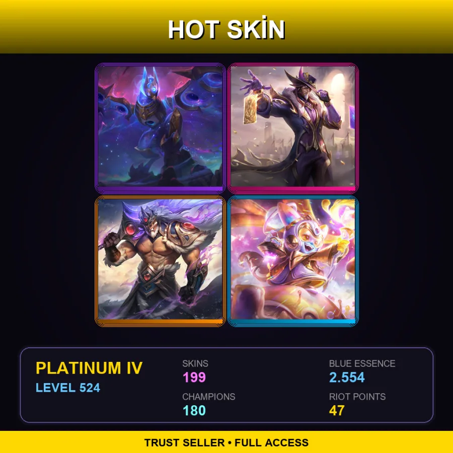 EUNE | Lv524 | Platinum IV | 199 Skin | 180 Champ — Foxfire Ahri